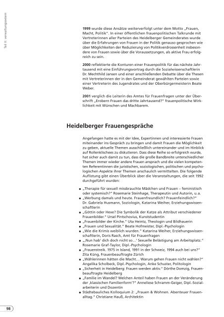 10 Jahre Gleichstellungsamt (PDF-Datei, 1,5 MB - Stadt Heidelberg