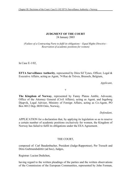 Report 2003 - EFTA Court