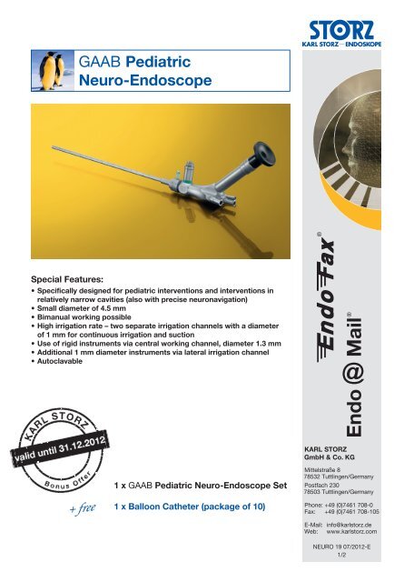 GAAB Pediatric Neuro-Endoscope - Karl Storz