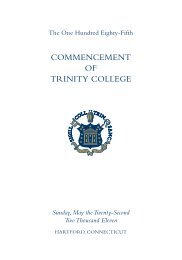 The 185th Commencement of Trinity College program