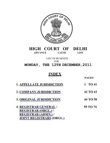 HIGH COURT OF DELHI