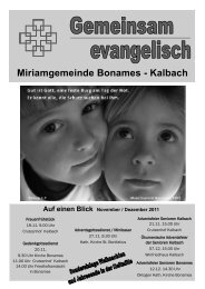 Miriamgemeinde Bonames - Kalbach - Miriamgemeinde Frankfurt