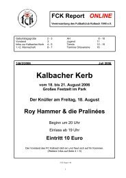 Kalbacher Kerb – das Programm - FC Kalbach
