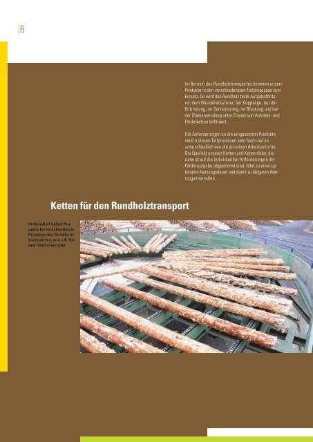 Ketten und Kettenräder für die Holzindustrie - KettenWulf Betriebs ...