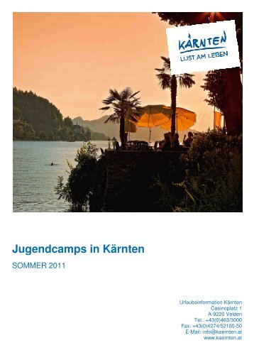 Jugendcamps in Kärnten - Produkte auf www.kaernten.at