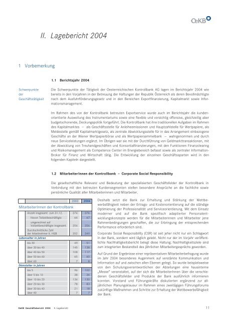 Oesterreichische Kontrollbank AG Geschäftsbericht 2004 - OeKB