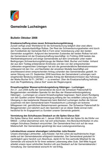 Gemeinde Luchsingen - Glarus24.ch