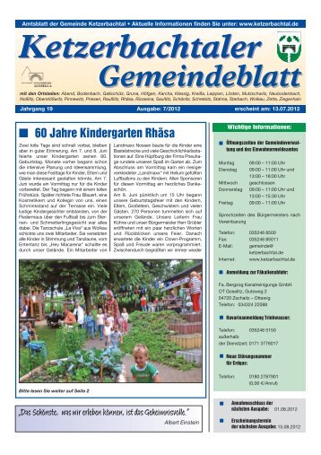 Amtsblatt der Gemeinde Ketzerbachtal â¢ Aktuelle Informationen finden