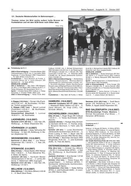 Vier Titel, zwei Mal Silber, ein Mal Bronze - Berliner Radsport ...