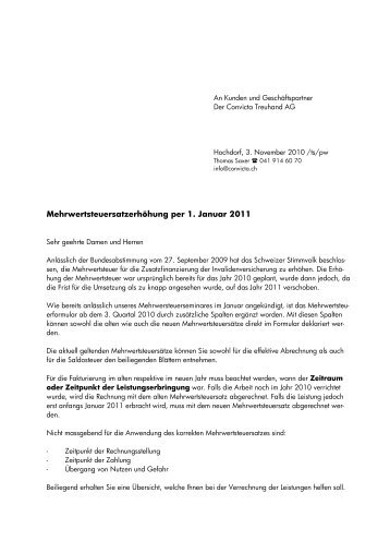 Kundenbrief MWST (PDF 51.4 kb) - Convicta Treuhand AG