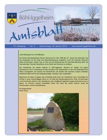 Amtsblatt vom 24.01.2013 (KW 4) - Gemeinde Böhl-Iggelheim