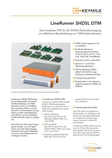 Datenblatt LineRunner SHDSL DTM - KEYMILE