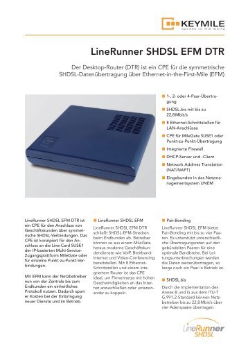 Datenblatt LineRunner SHDSL EFM DTR - KEYMILE