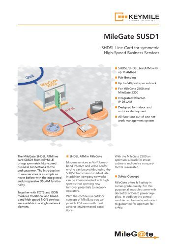 Data Sheet MileGate SUSD1 - KEYMILE