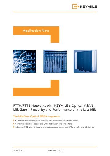 Application Note FTTH/FTTB Networks with MileGate - KEYMILE