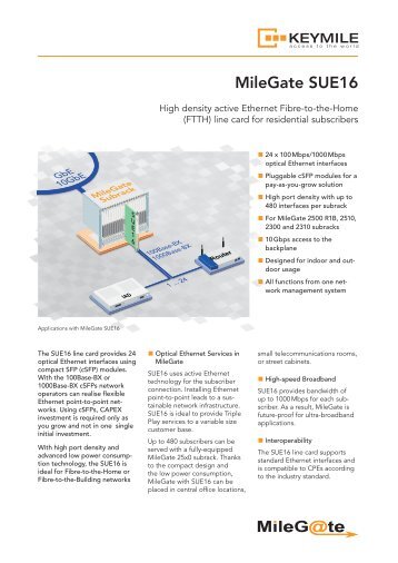 Data Sheet MileGate SUE16 - KEYMILE