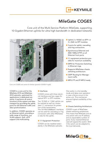 Data Sheet MileGate COGE5 - KEYMILE