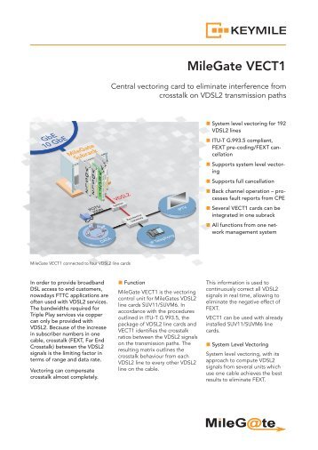 Data Sheet System Level Vectoring Contol Unit VECT1 - KEYMILE