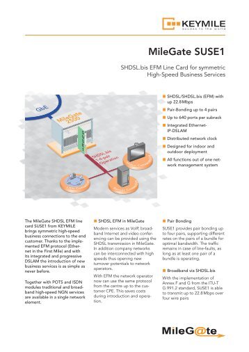 Data Sheet MileGate SUSE1 - KEYMILE