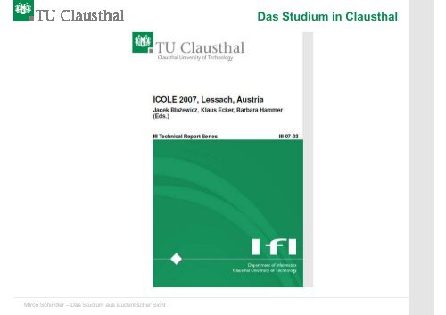 Das Studium aus studentischer Sicht - TU Clausthal