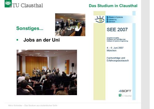 Das Studium aus studentischer Sicht - TU Clausthal