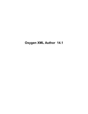 Chapter 6 Author for DITA - oXygen