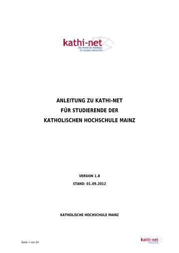 Anleitung KATHI-NEt - Katholische Hochschule Mainz