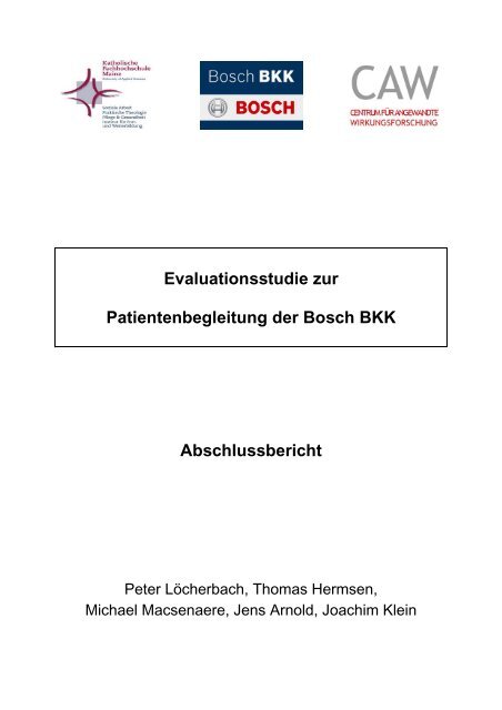 Evaluationsstudie zur Patientenbegleitung der Bosch BKK ...