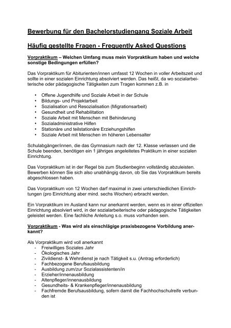 Fragen und Antworten zum Bachelor-Studiengang - Katholische ...