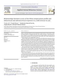 Relationships between scores of the feline temperament profile and ...