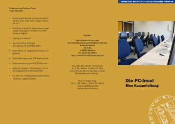 Die PC-Insel - Juristische Fakultät der Ruhr-Universität Bochum