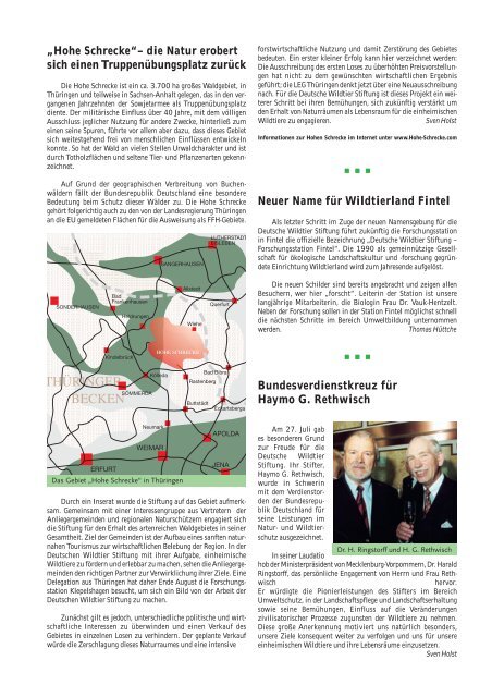 Report der Deutschen Wildtier Stiftung 2002 - Deutsche Wildtier ...