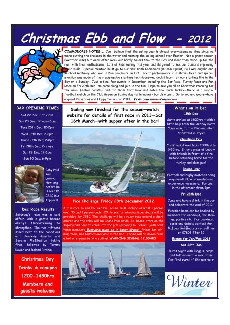Christmas Ebb and Flow - 2012 - Cushendall Sailing and Boating Club