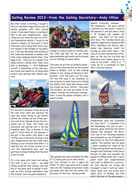 Christmas Ebb and Flow - 2012 - Cushendall Sailing and Boating Club
