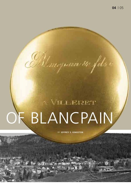 THE HISTORY OF BLANCPAIN