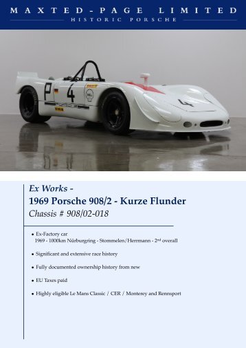 1969 Porsche 908/2 - Kurze Flunder - Maxted Page