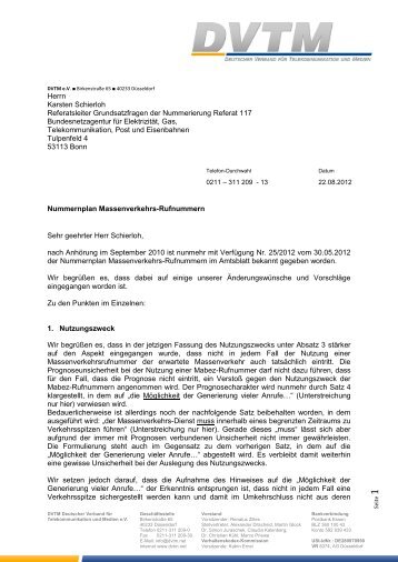 Herrn Karsten Schierloh Referatsleiter Grundsatzfragen der ... - DVTM