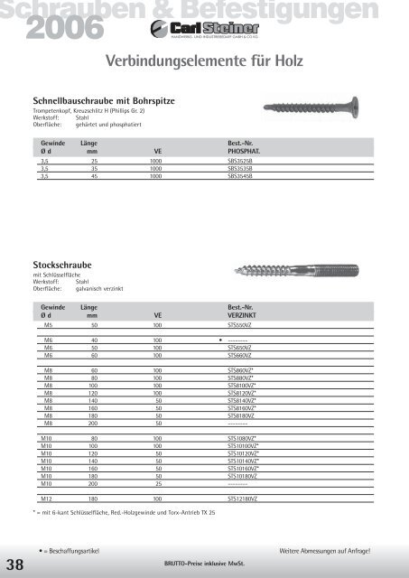 03 Verbindungselemente mit metrischem Gewinde