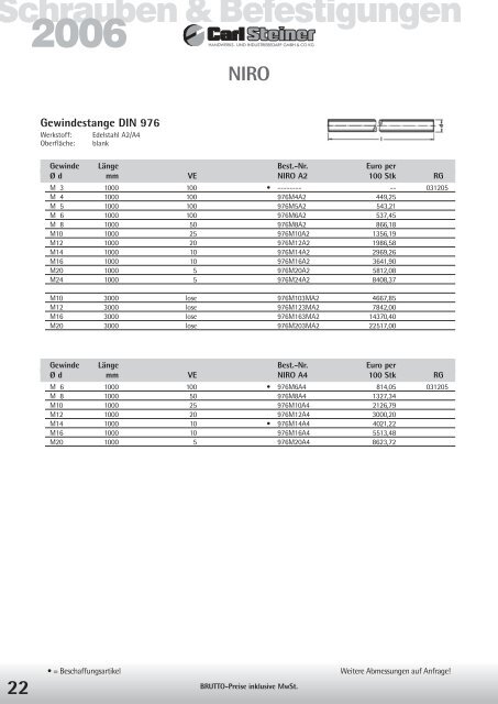 03 Verbindungselemente mit metrischem Gewinde