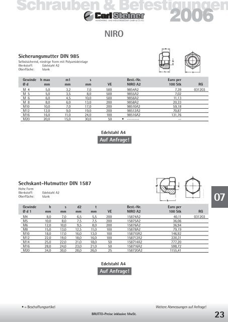 03 Verbindungselemente mit metrischem Gewinde