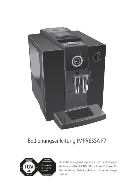 Bedienungsanleitung IMPRESSA F7 - Jura - KaffeeStore.com