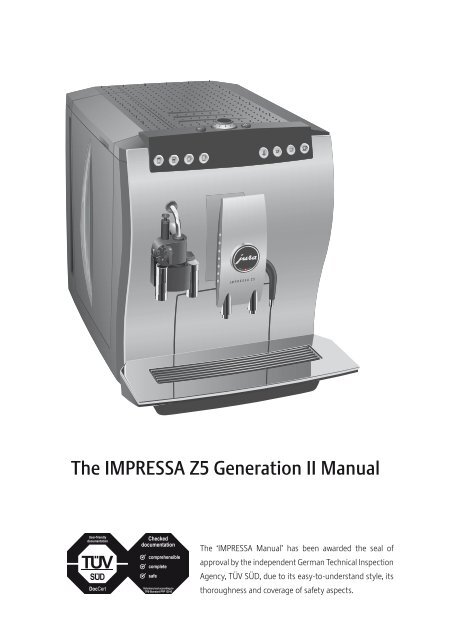 Instructions for Use, Manual JURA IMPRESSA Z5 - Coffee Machine