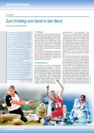 Zum Umstieg vom Sport in den Beruf - von Eva Pfaff