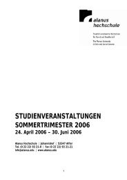 STUDIENVERANSTALTUNGEN - Alanus Hochschule