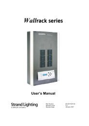 Wallrack series User's Manual - Strand Lighting