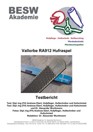 Testbericht Vallorbe Hufraspel - BESW Hufakademie