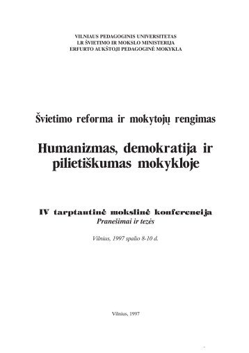 Humanizmas, demokratija ir pilietiškumas mokykloje