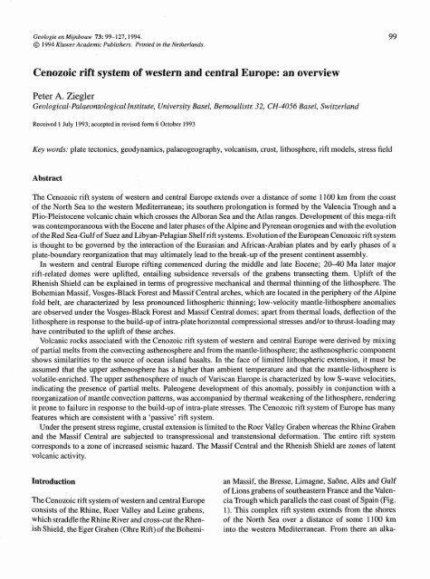 Cenozoic rift system of western and central Europe: an overview