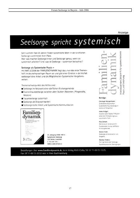 Info 2006 - Forum Seelsorge in Bayern