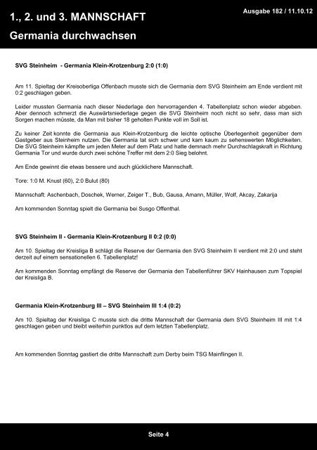 Germania Info 11 - SG Germania Klein-Krotzenburg 1915 eV
